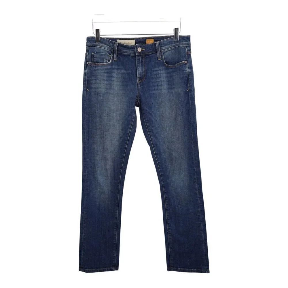 PILCRO ANTHROPOLOGIE High Rise Skinny Jeans Medium Wash Blue Denim 27